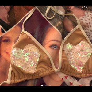 Beach bunny sequin heart Bikini Top